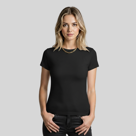 BLACK BASIC ELEGANT TANK TOP TEE