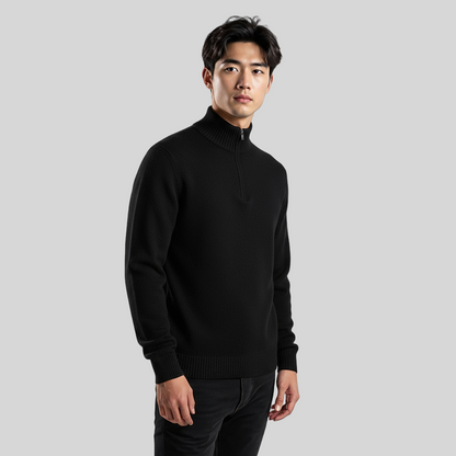 OLD MONEY LONG NECK BLACK SWEATER