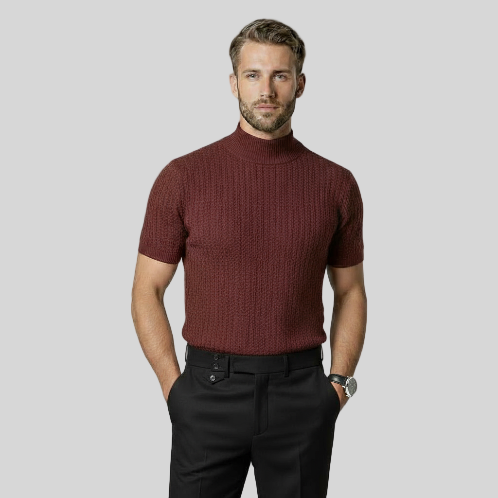 HERITAGE BURGUNDY TURTLENECK POLO