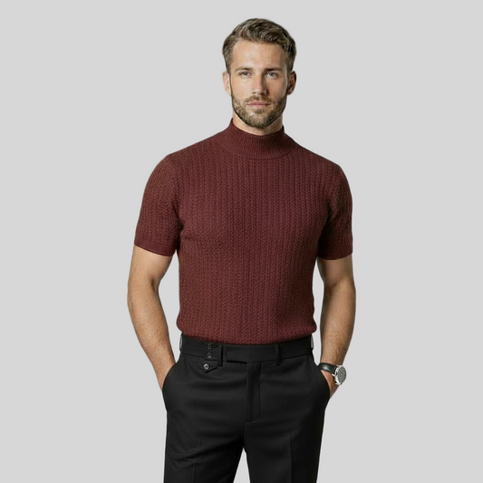 HERITAGE BURGUNDY TURTLENECK POLO