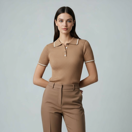 VINTAGE BEIGE KNIT POLO