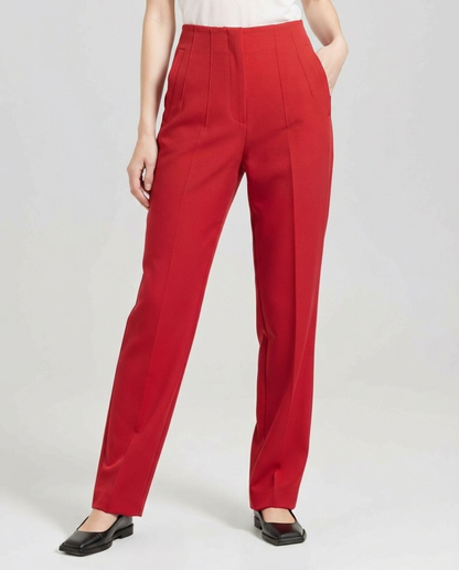 ELEGANT HIGH-WAIST RED PENCIL PANTS