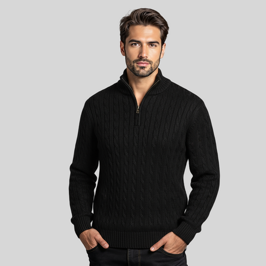 MODERN ELEGANCE BLACK SWEATER