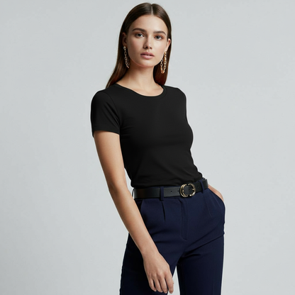 CLASSIC BLACK SPORTY KNIT TEE