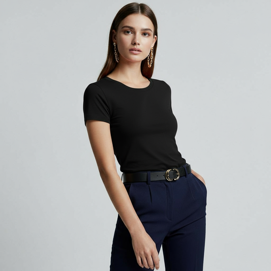 CLASSIC BLACK SPORTY KNIT TEE