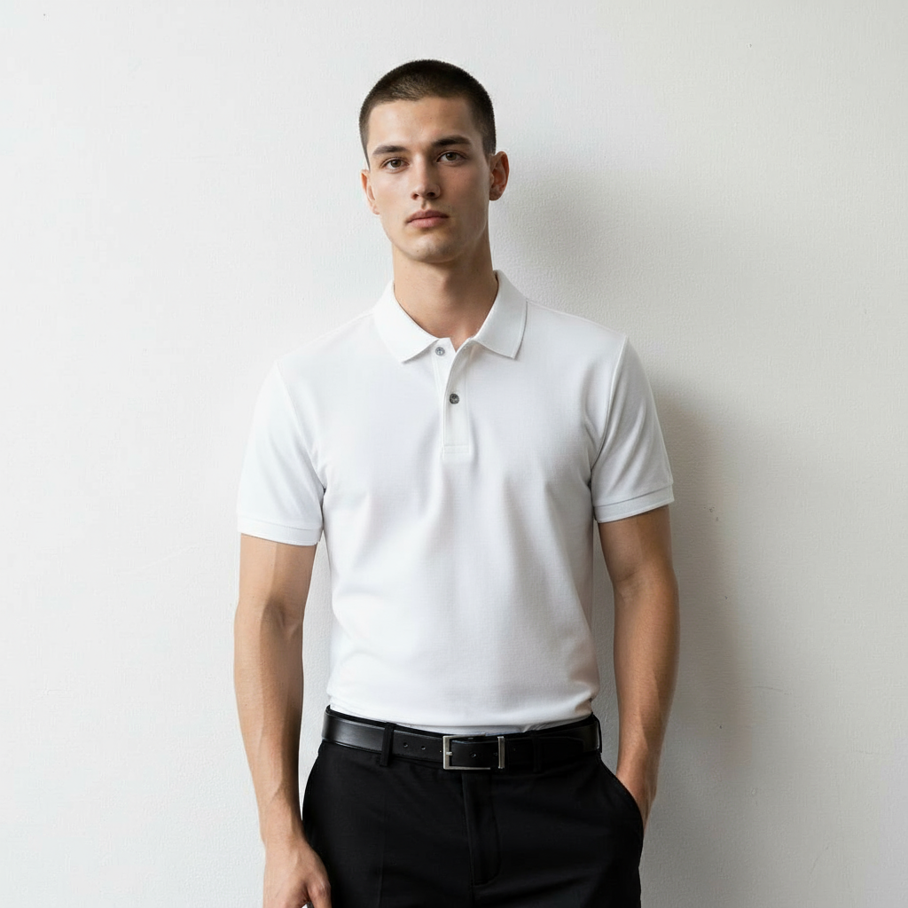 PREMIUM CLASSIC WHITE COTTON POLO