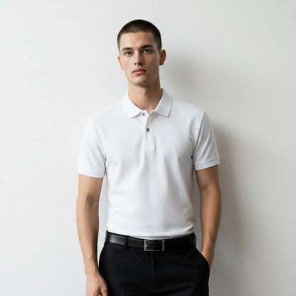 PREMIUM CLASSIC WHITE COTTON POLO