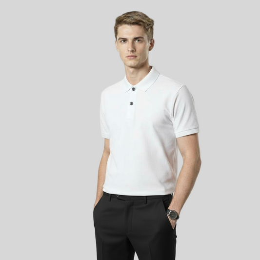 PREMIUM CLASSIC WHITE COTTON POLO