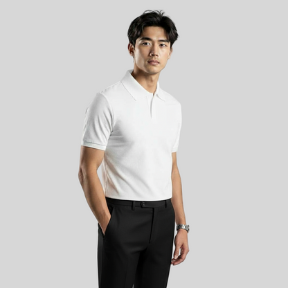 HERITAGE V-NECK CLASSIC WHITE POLO