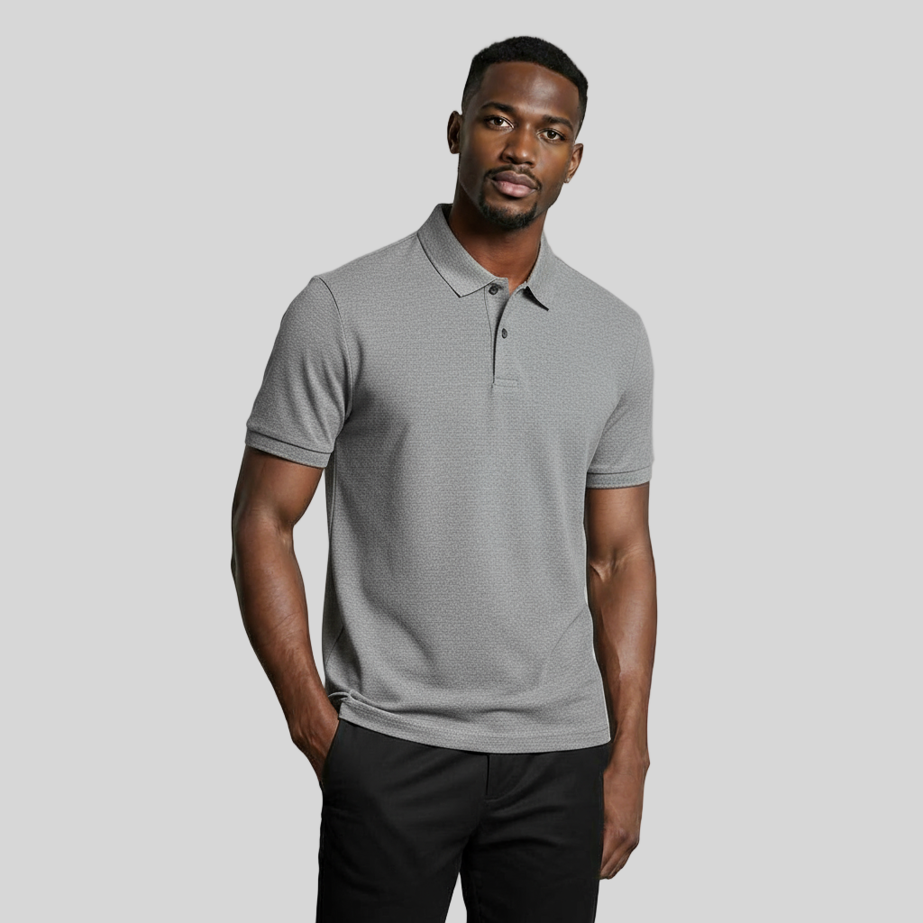 PREMIUM CLASSIC MID GRAY COTTON POLO