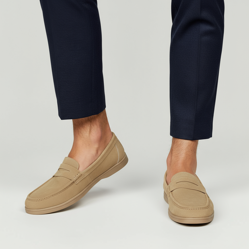HERITAGE KHAKI SLIP-ON LOAFERS