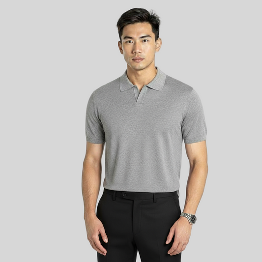 HERITAGE V-NECK CLASSIC GRAY POLO