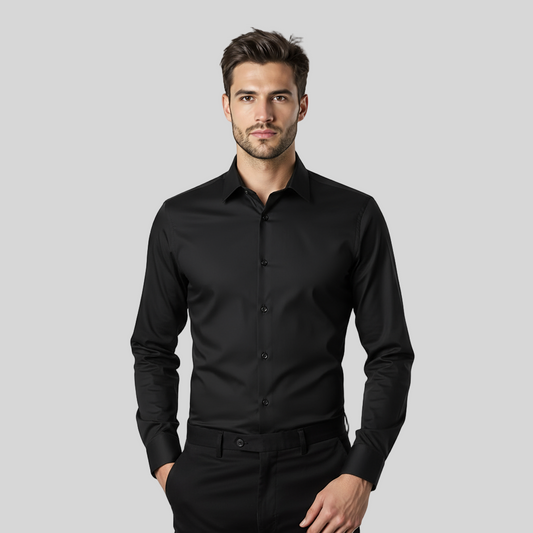 ASHFORD SLIM BLACK DRESS SHIRT