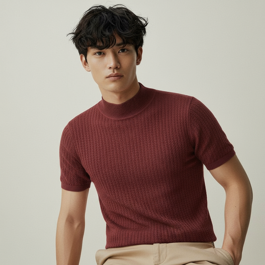 HERITAGE BURGUNDY TURTLENECK POLO