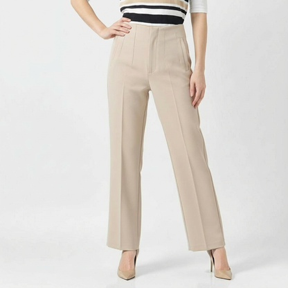 ELEGANT HIGH-WAIST APRICOT PENCIL PANTS