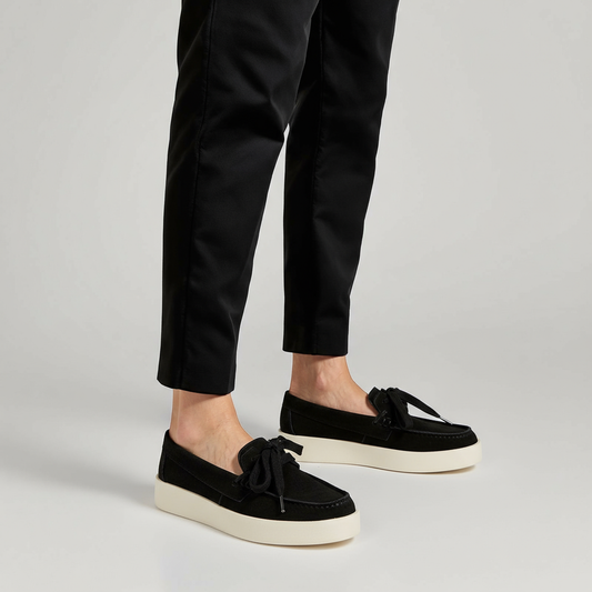 HIGH QUALITY LACED BLACK CLASSIC LOAFERS