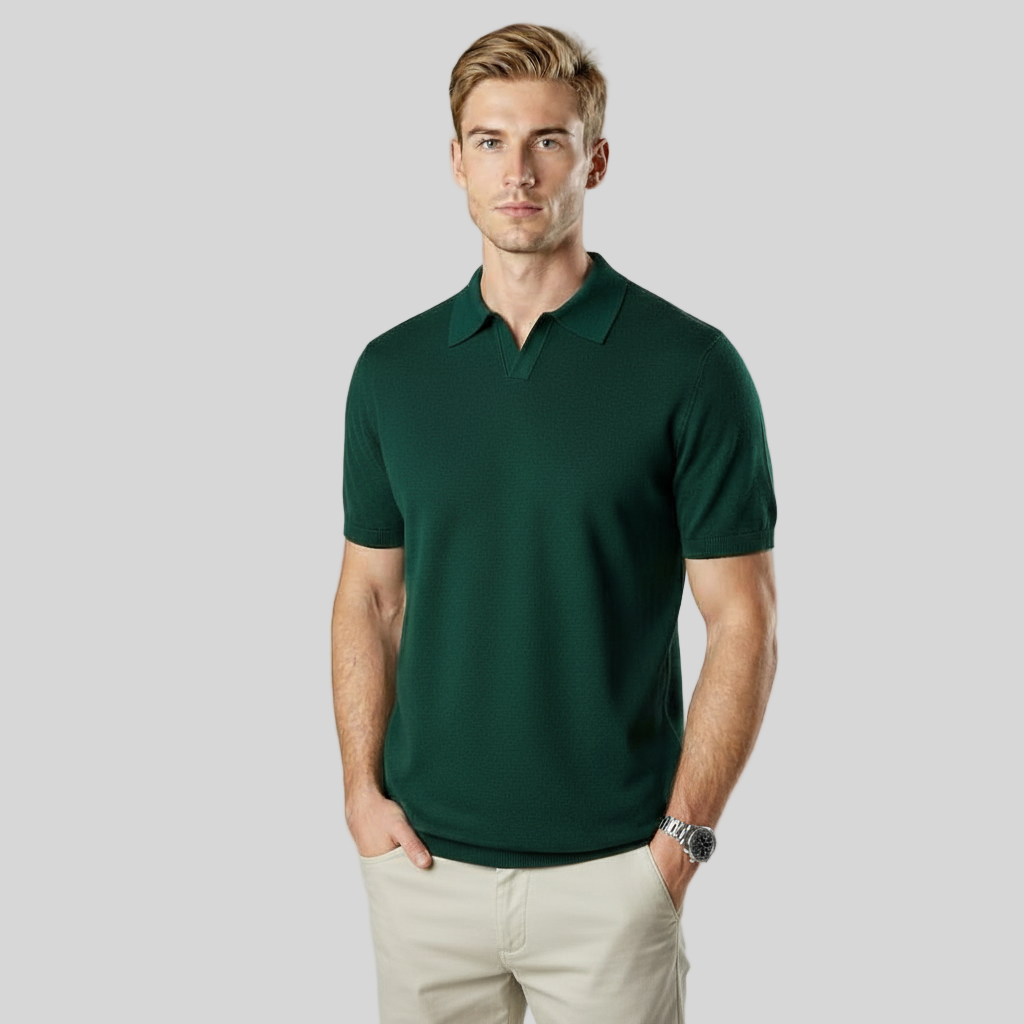 HERITAGE V-NECK CLASSIC GREEN POLO