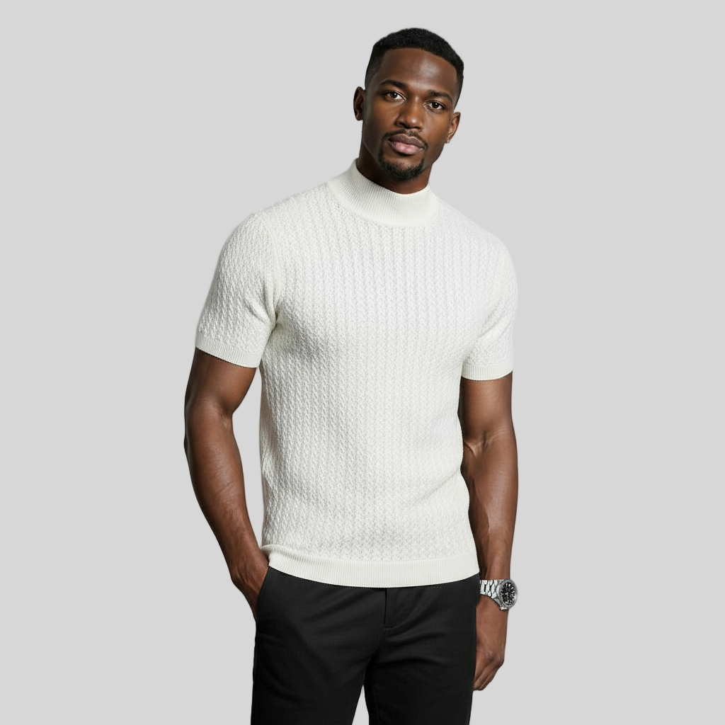 HERITAGE WHITE TURTLENECK POLO