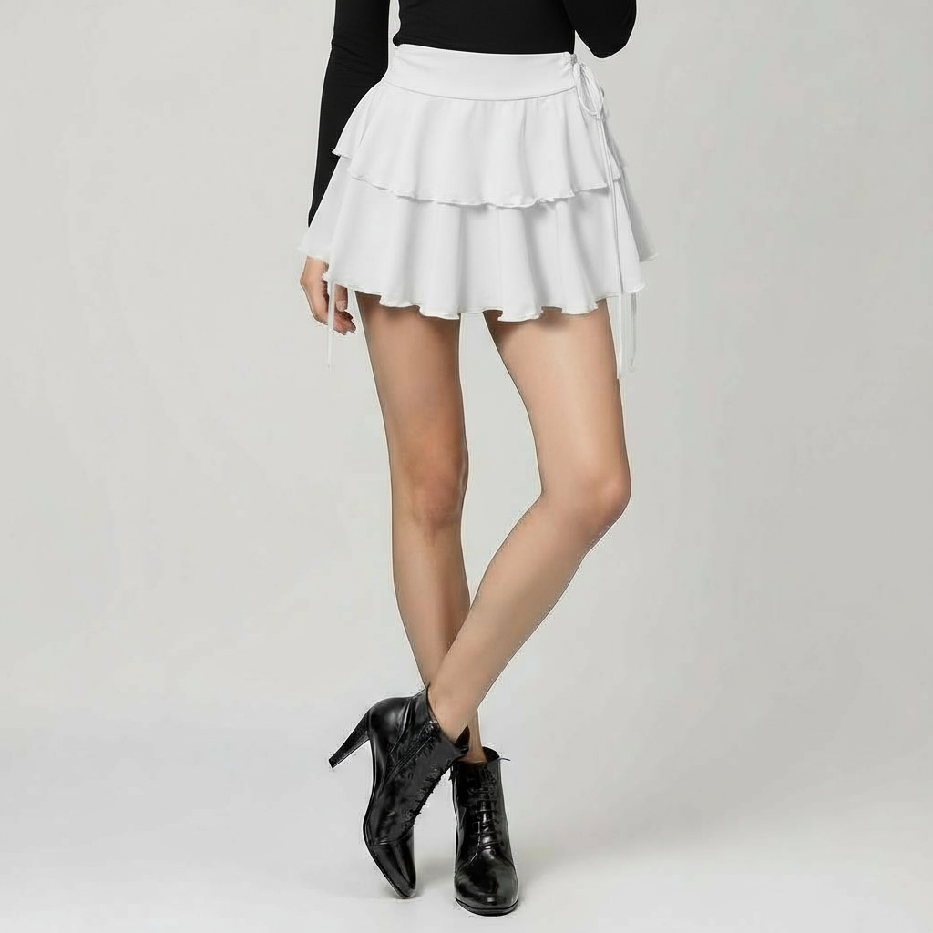 HIGH-WAIST WHITE MODERN SKIRT
