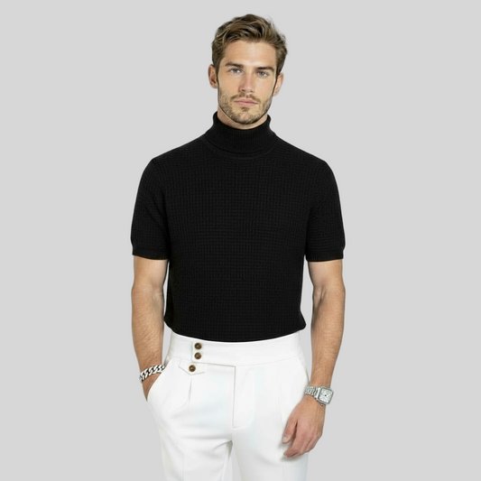 HERITAGE BLACK TURTLENECK POLO