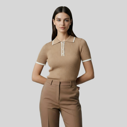 VINTAGE BEIGE KNIT POLO