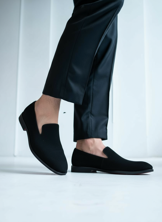 VINTAGE BLACK SUEDE LOAFERS