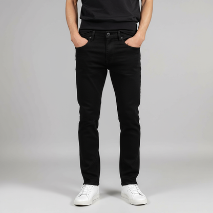 HIGH QUALITY BLACK COTTON STRAIGHT PANTS