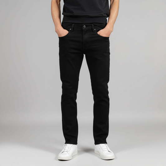 HIGH QUALITY BLACK COTTON STRAIGHT PANTS