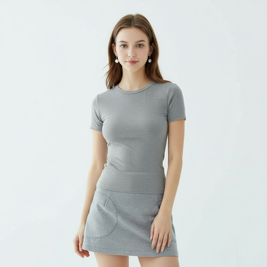 CLASSIC GRAY SPORTY KNIT TEE