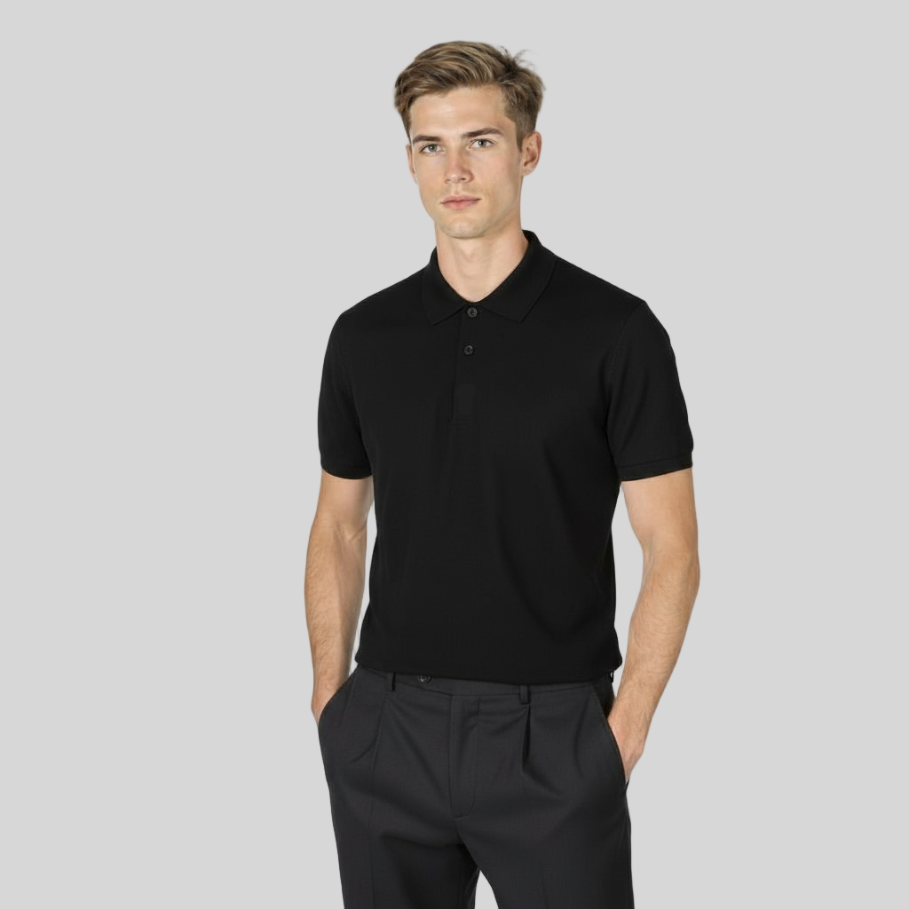 PREMIUM CLASSIC BLACK COTTON POLO