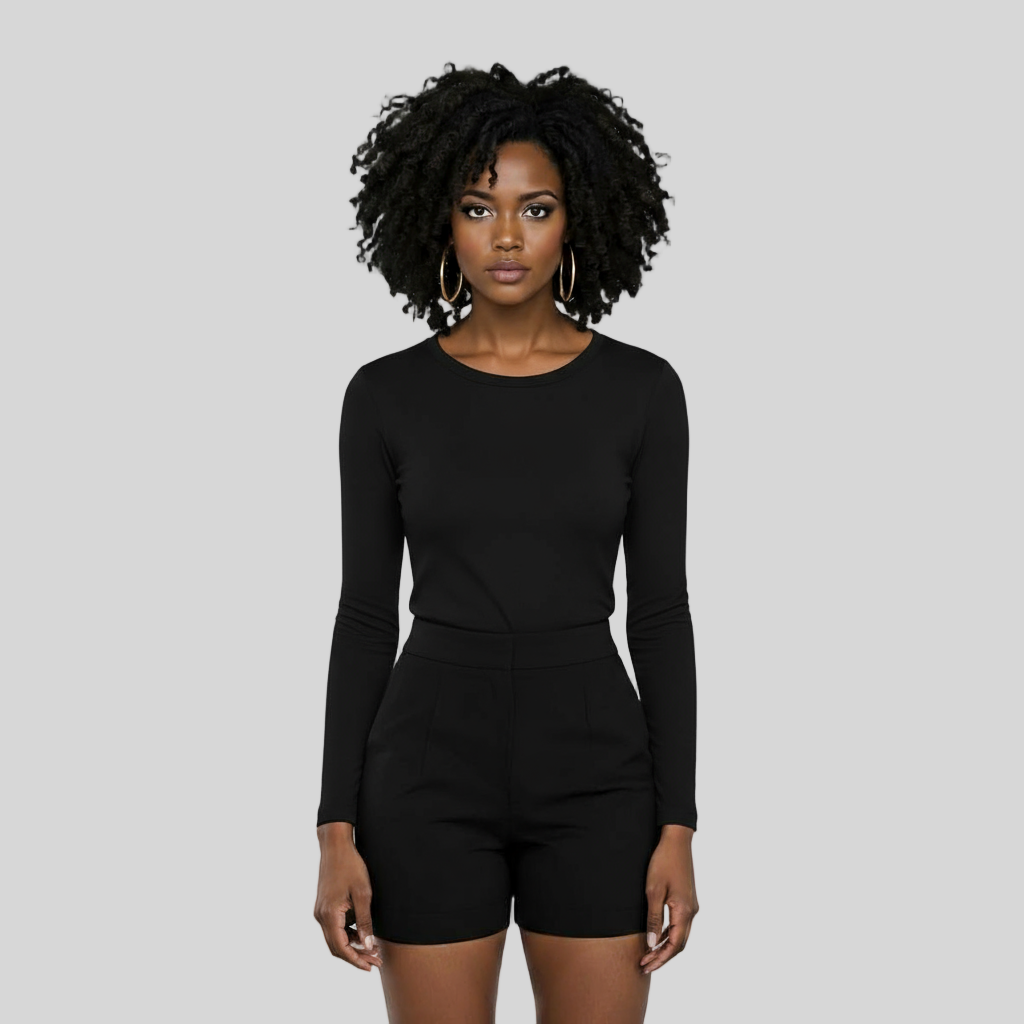 OLD MONEY KNIT BLACK LONG SLEEVE TEE