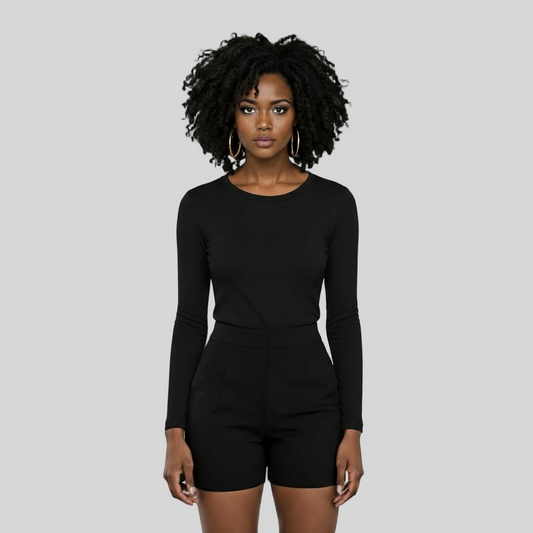 OLD MONEY KNIT BLACK LONG SLEEVE TEE