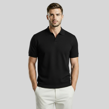HERITAGE V-NECK CLASSIC BLACK POLO