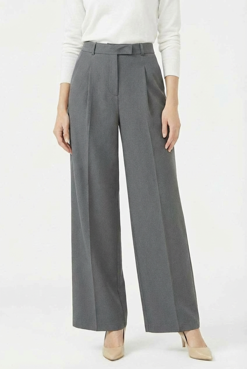VINTAGE HIGH WAIST GRAY CLASSIC TROUSERS