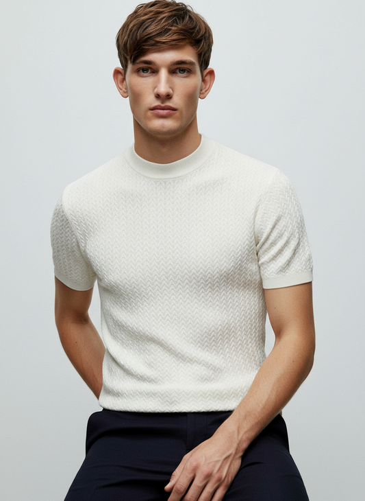 HERITAGE WHITE TURTLENECK POLO