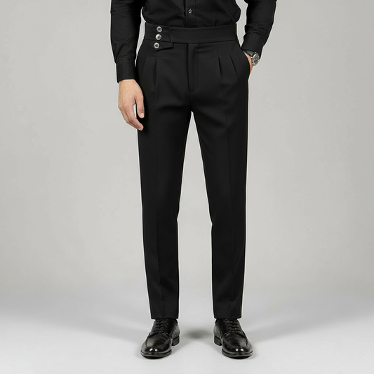 OLD MONEY PREMIUM BLACK GURKHA TROUSERS