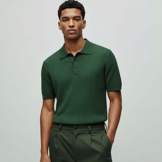MODERN OLD MONEY GREEN SLIM POLO