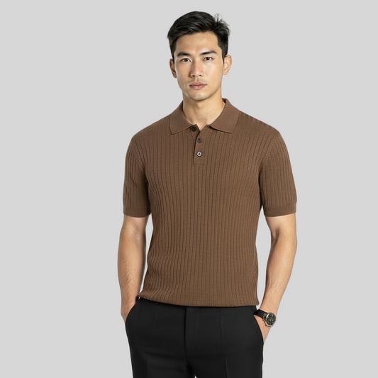MODERN OLD MONEY BROWN SLIM POLO