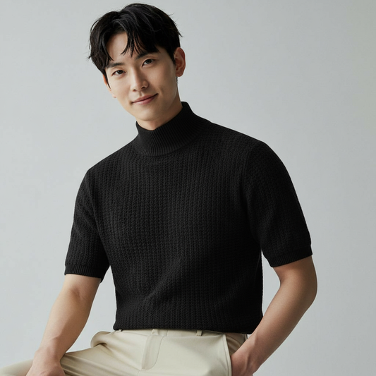 HERITAGE BLACK TURTLENECK POLO