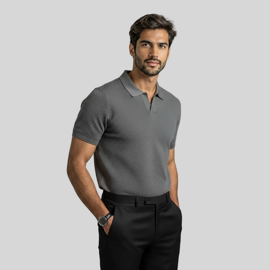 OLD MONEY DARK GRAY BUSINESS POLO