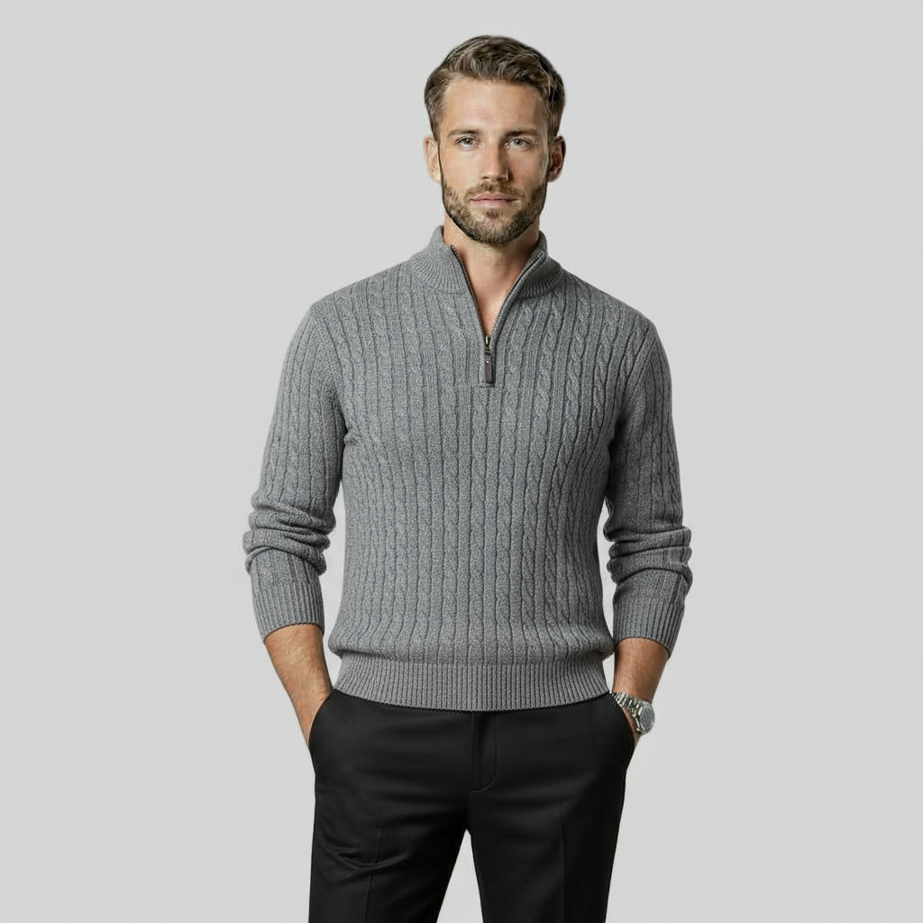 MODERN ELEGANCE GRAY SWEATER