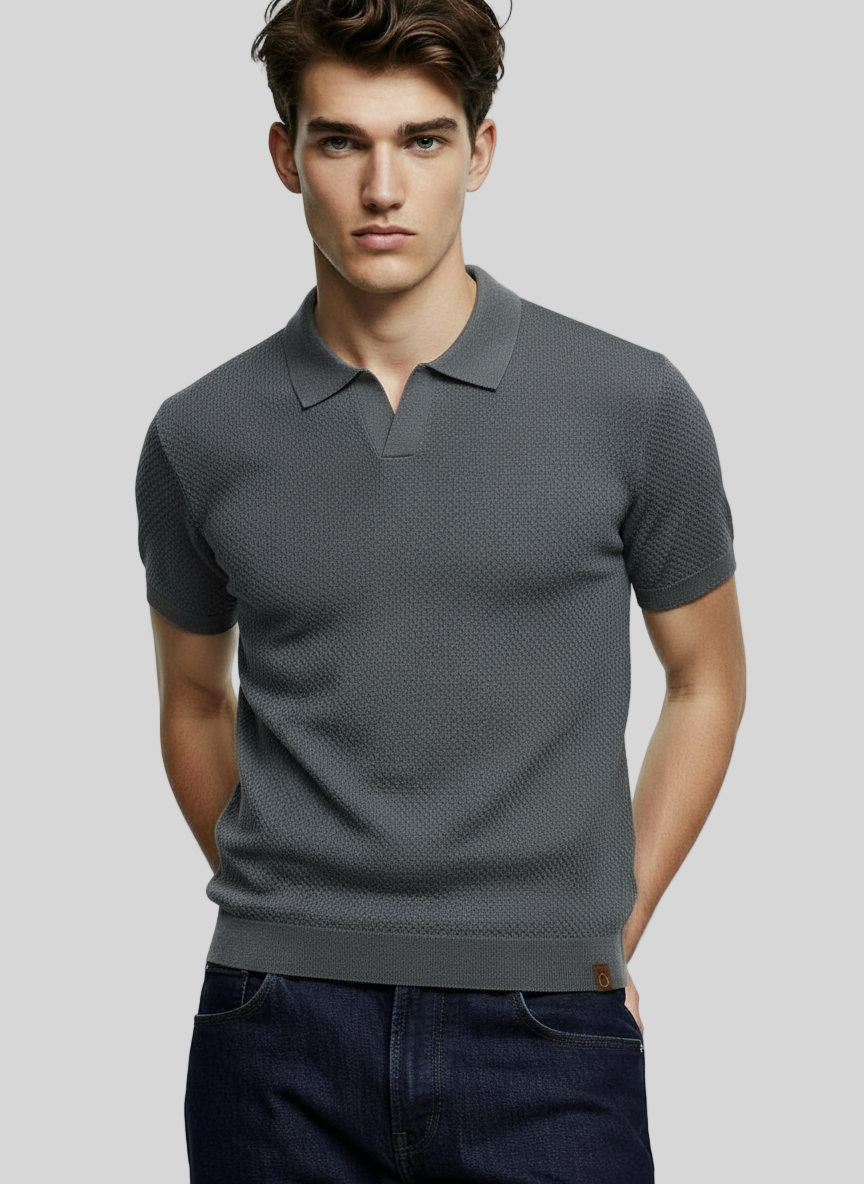 OLD MONEY DARK GRAY BUSINESS POLO