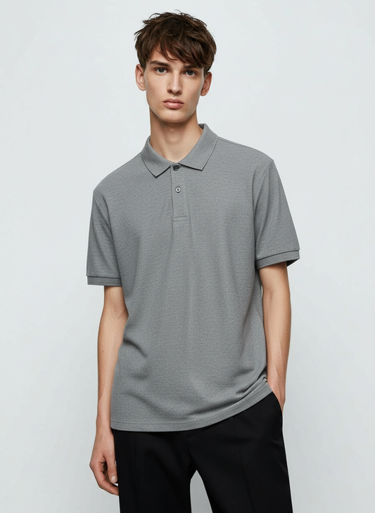 PREMIUM CLASSIC MID GRAY COTTON POLO