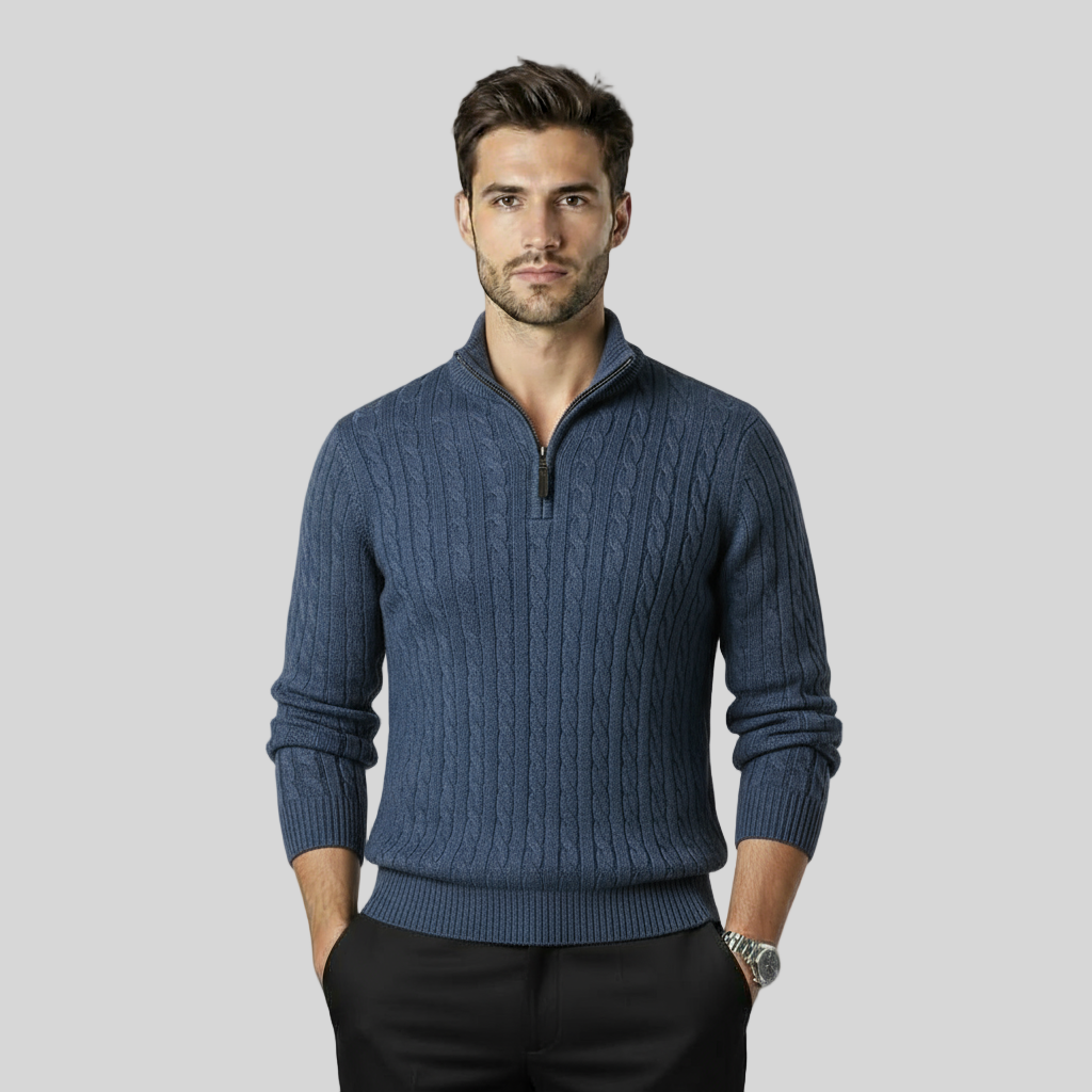 MODERN ELEGANCE BLUE SWEATER