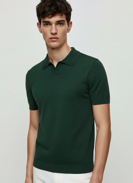 HERITAGE V-NECK CLASSIC GREEN POLO