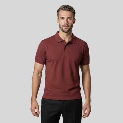 PREMIUM CLASSIC BURGUNDY COTTON POLO