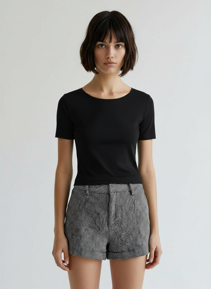 BLACK BASIC ELEGANT TANK TOP TEE