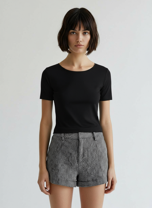 BLACK BASIC ELEGANT TANK TOP TEE