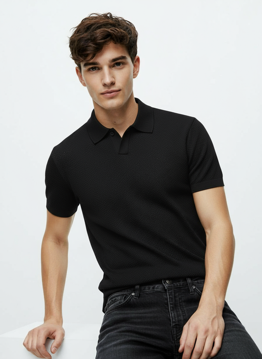 OLD MONEY BLACK BUSINESS POLO