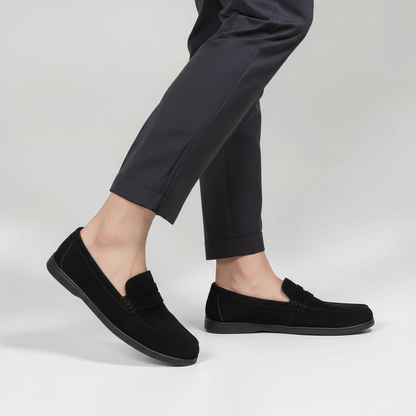 HERITAGE BLACK SLIP-ON LOAFERS